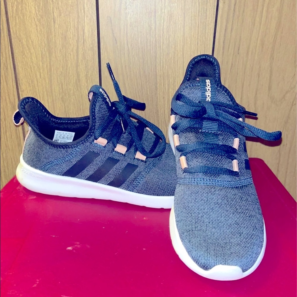 Adidas size 7 womens shoes. Dark blue with rose gold accents. Barely worn